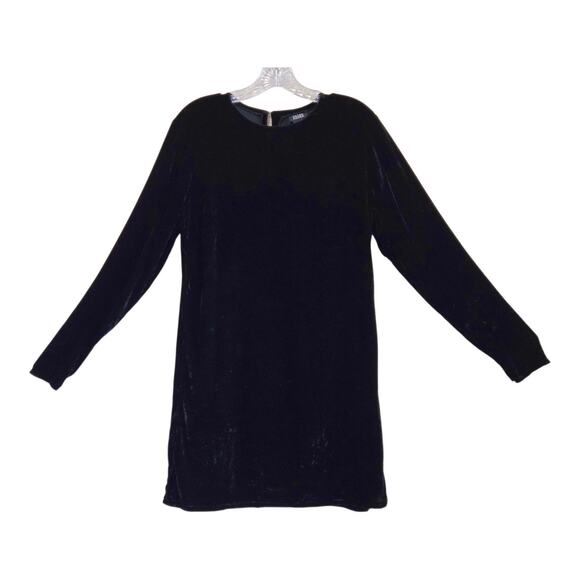 EILEEN FISHER Women's M Velvet Tunic Top Black Rayon & Silk Long Sleeve Gothic - Picture 1 of 6